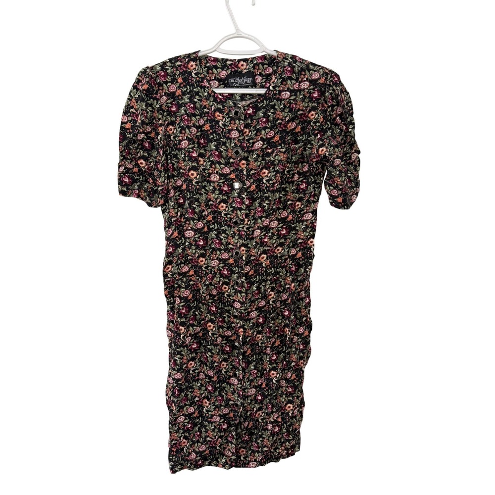 All That Jazzy Vintage 90s Floral Button Front Mini Dress Small Cottage‎